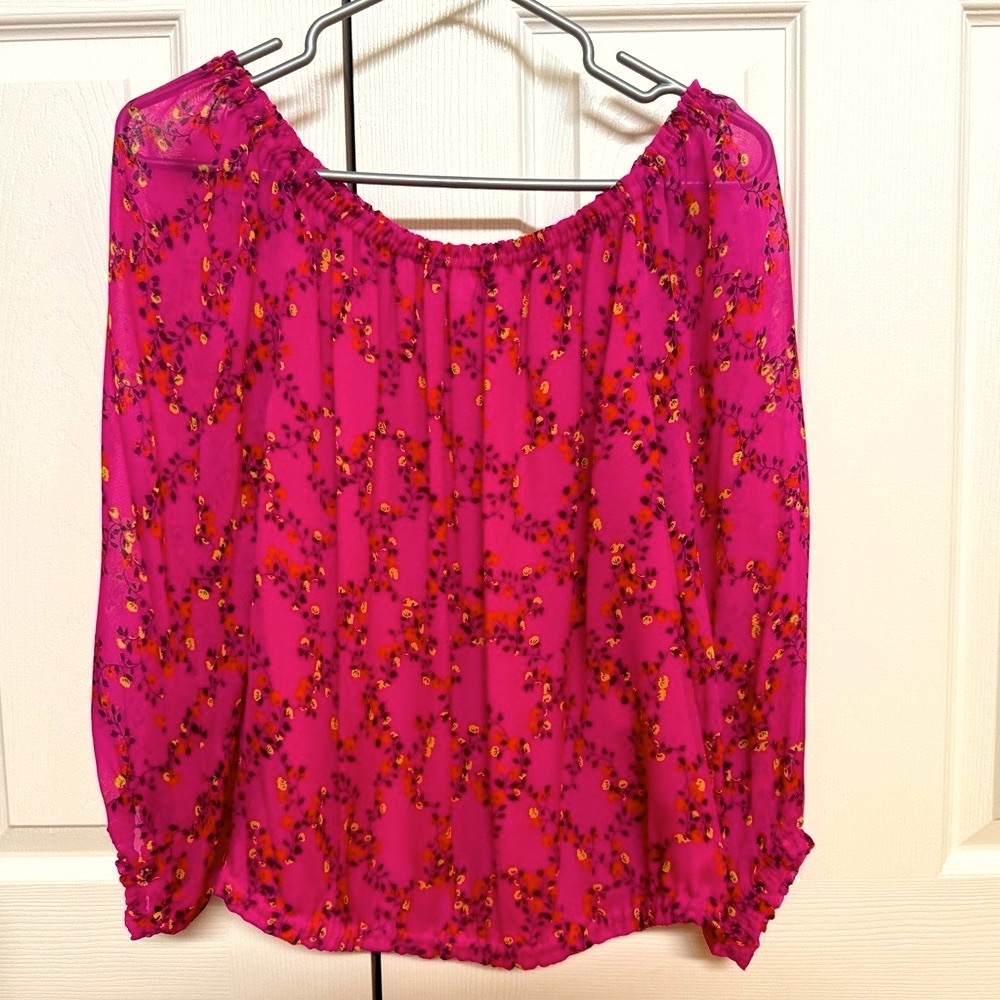 Diane Von Furstenberg Fuchsia Floral Blouse